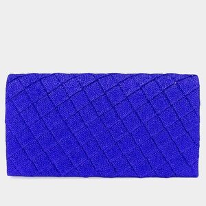 Red & Blue Sparkly Quilted Clutch Crossbody Bag